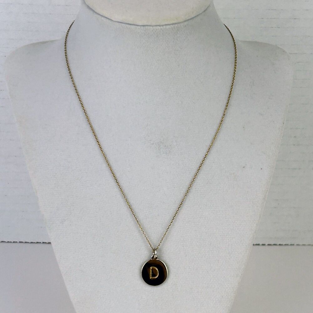 Kate Spade One in a Million Pendant Necklace D Initial Engraved Gold Adjustable